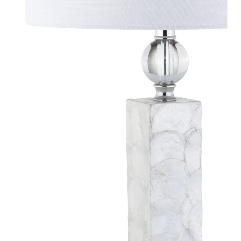 Bailey 32" LED Seashell Table Lamp, White (Set of 2)