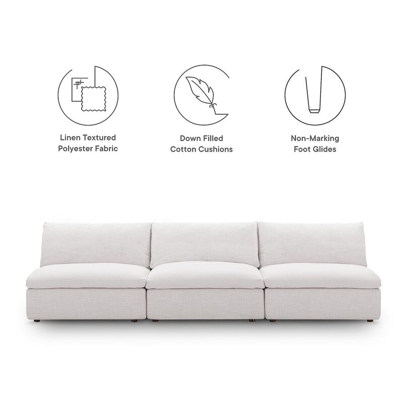 Modway Commix Down Filled Overstuffed 3-Piece Armless Sectional Sofa image number 2