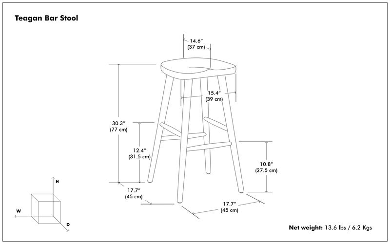Teagan Modern Rustic 30 inch Bar Stool in Dark Walnut , Fully Assembled image number 9