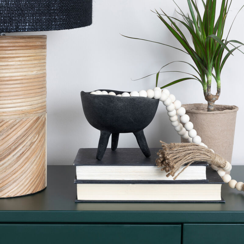Boho Terracotta Footed Bowl, Slate Grey image number 6