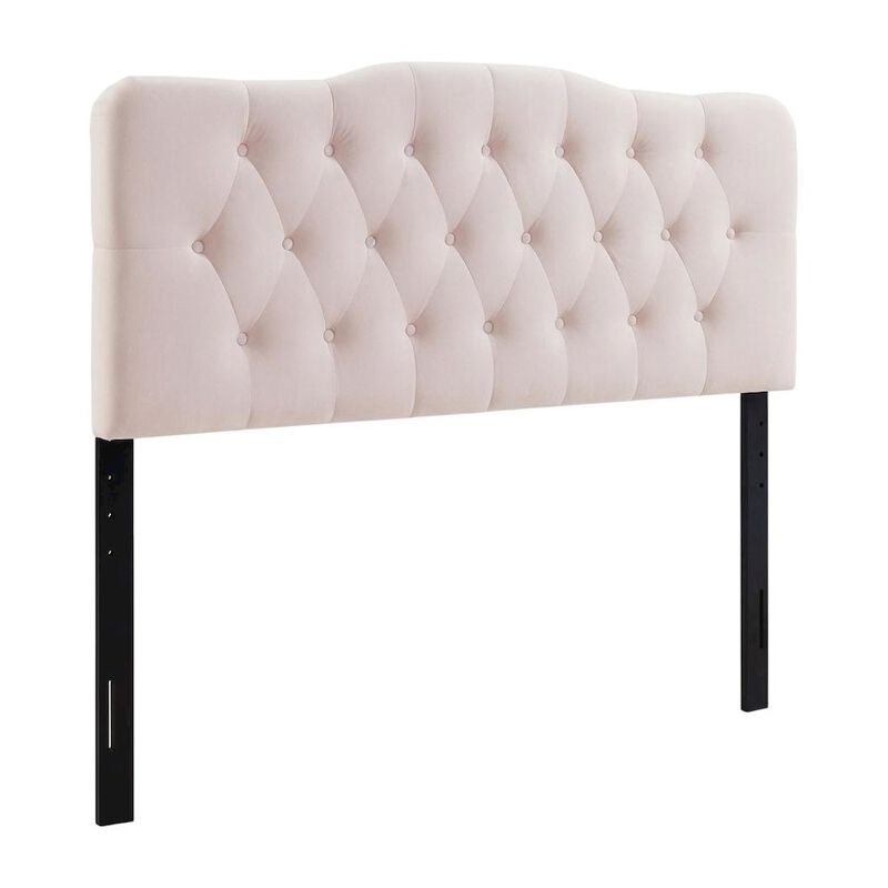 Diamond Tufted Velvet Queen Headboard with Performance Fabric and Plush Padding image number 0