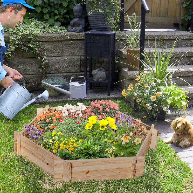 Hivvago 39x36 in Screwless Hexagon Raised Garden Bed image number 1