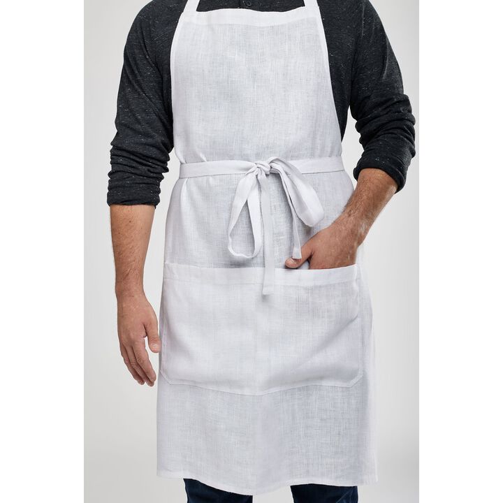 Solino Home 100% Pure Linen Apron - Linen Full Midi Apron