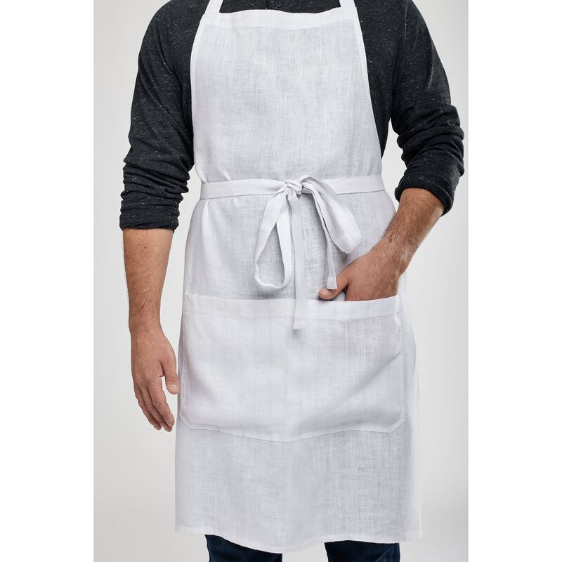 Solino Home 100% Pure Linen Apron - Linen Full Midi Apron image number 1