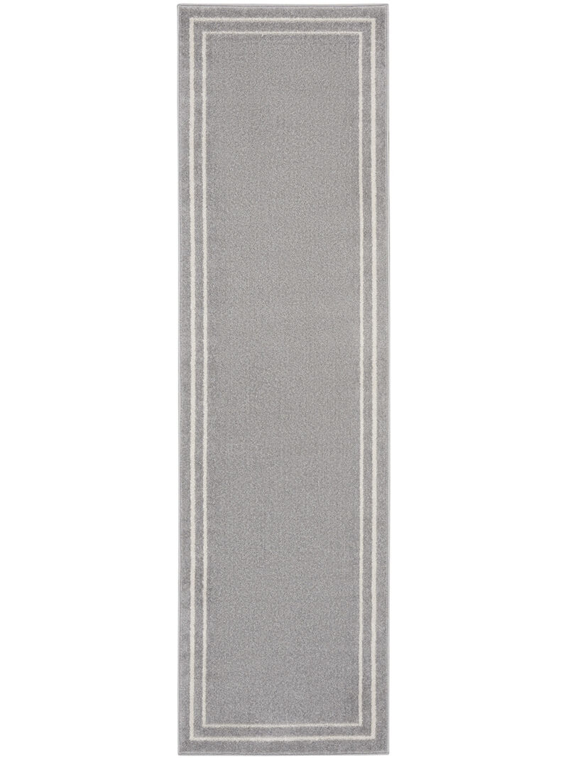 Nourison Essentials NRE02 Gray/Ivory 2' x 6' Rug image number 0