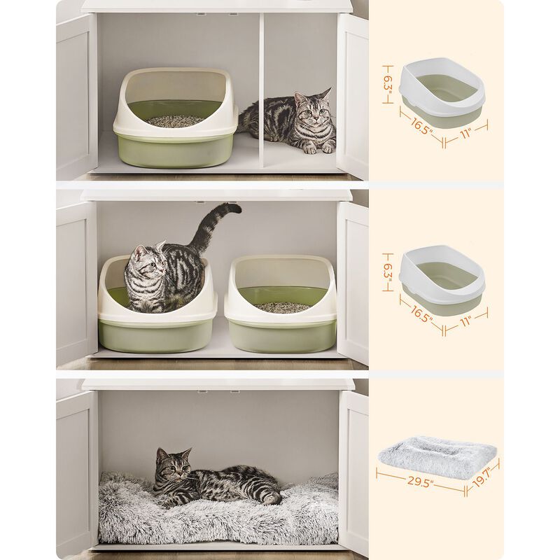 Cat Washroom Cabinet - Hidden Litter Box Enclosure with Wooden Doors