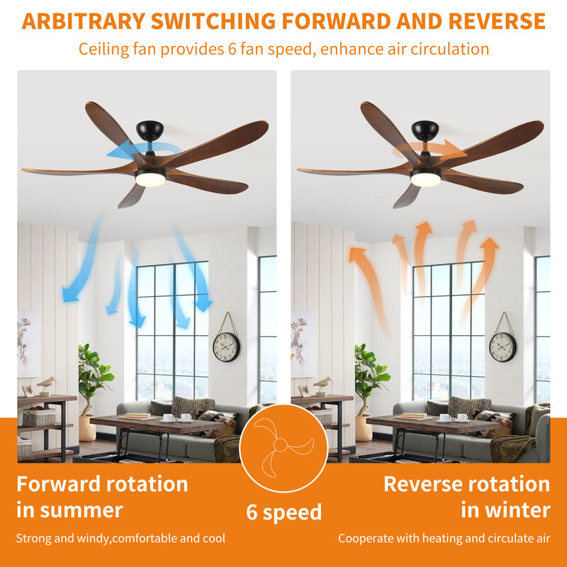 ELEMENT ACE Contemporary 52-Inch Ceiling Fan with LED Light Kit and Remote Control for Year-Round Comfort image number 9