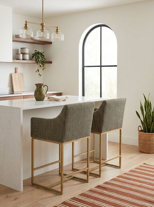 Pinrose Tipi Taupe Arm Stool
