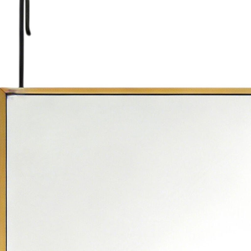 HomeRoots 47" Gold Aluminum Over the Door Framed Accent Mirror image number 2