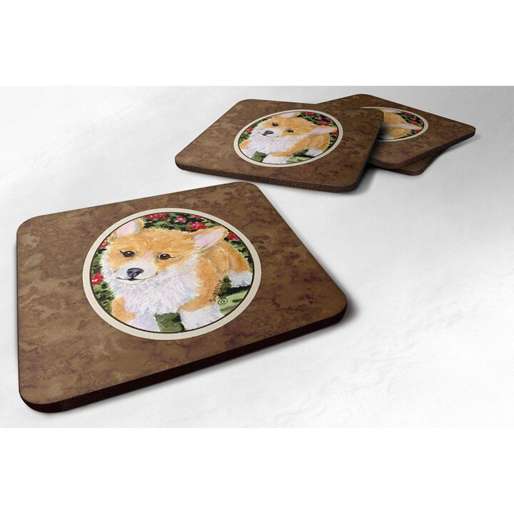 Caroline's Treasures SS8823FC Corgi Foam Coasters (Set of 4), 3.5 H x 3.5 W, Multicolor