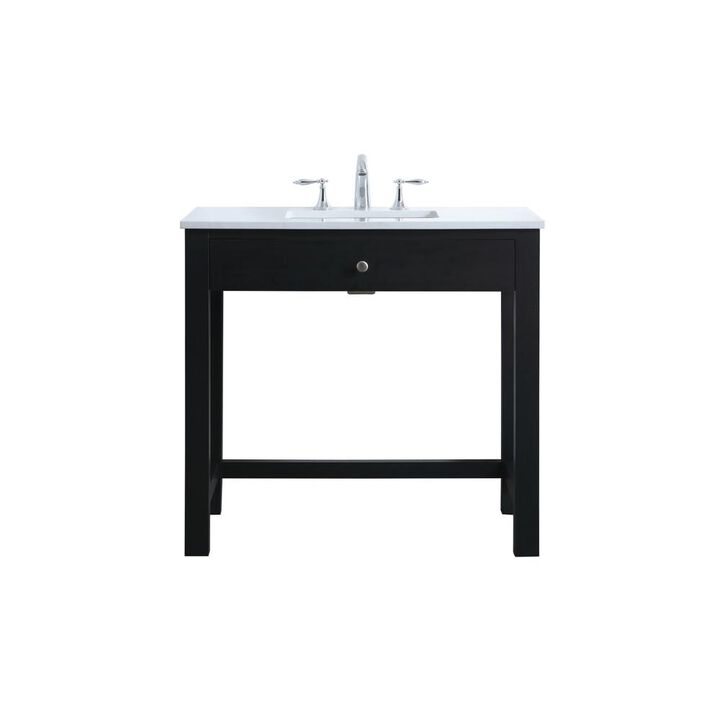 Elegant Kitchen and Bath 36 Inch ADA Compliant Bathroom Vanity In Black
