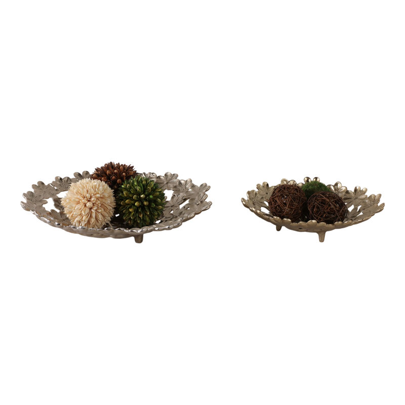 S/2 Cut-out Flower Metal Bowls image number 1