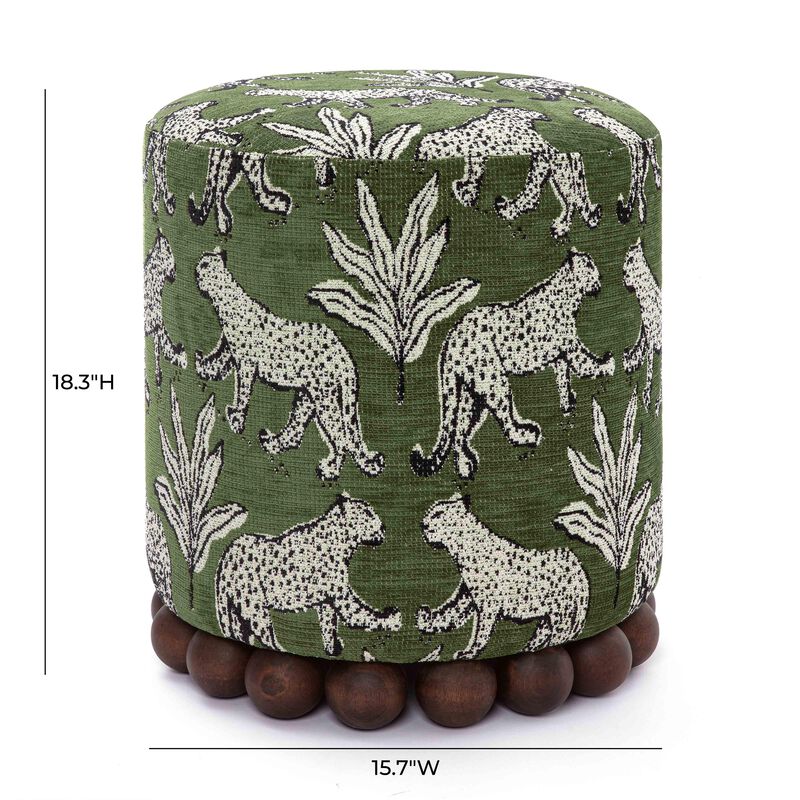 Dex Taupe Leopard Jacquard Ottoman image number 4