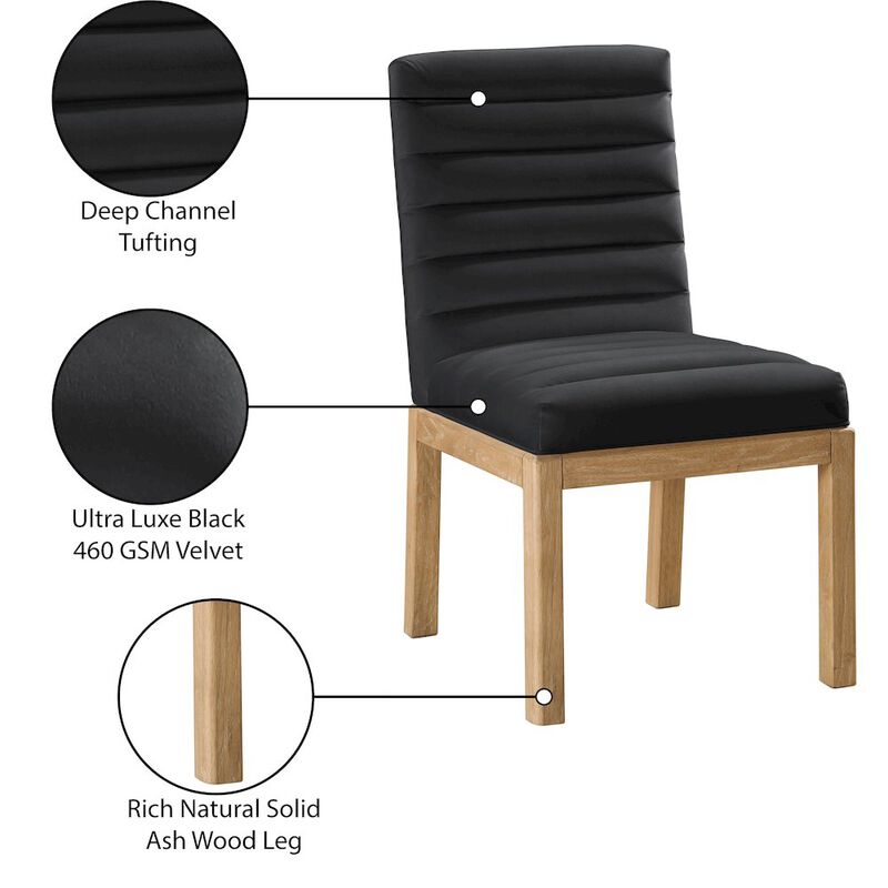 Meridian Furniture Evelyn Saddle Velvet Dining Chair