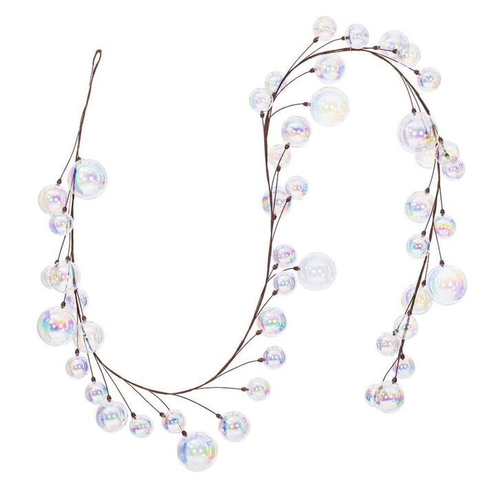 Vickerman 738870-10' Clear Iridescent Branch Ball Garland (N222700) Christmas Garland Ornament