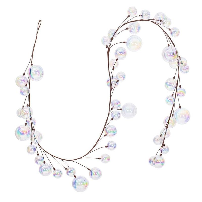 Vickerman 738870-10' Clear Iridescent Branch Ball Garland (N222700) Christmas Garland Ornament image number 0
