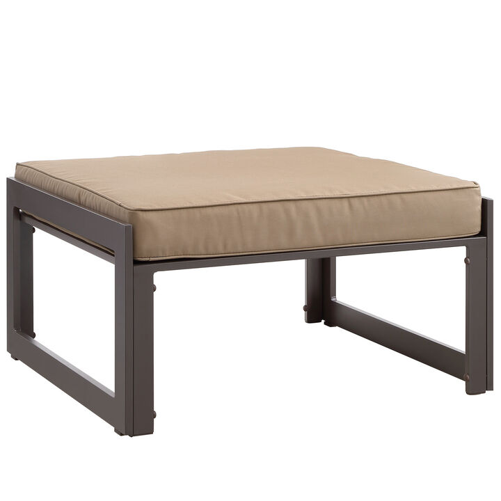 Fortuna Outdoor Patio Ottoman - Brown Mocha
