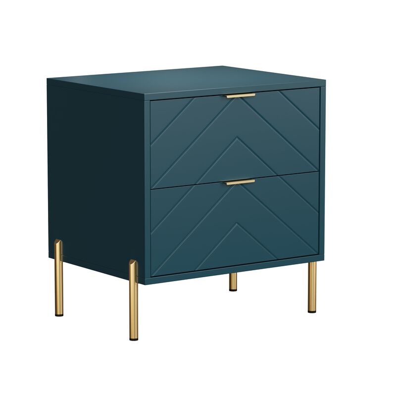 2-Drawer Nightstand With Elegant Design