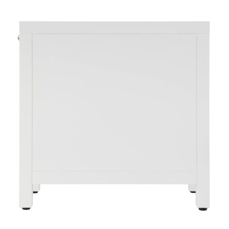 Butler Specialty Nora 12 in. W Rectangular Wood 1 Door Narrow End Table with Pull-Out Tray, White