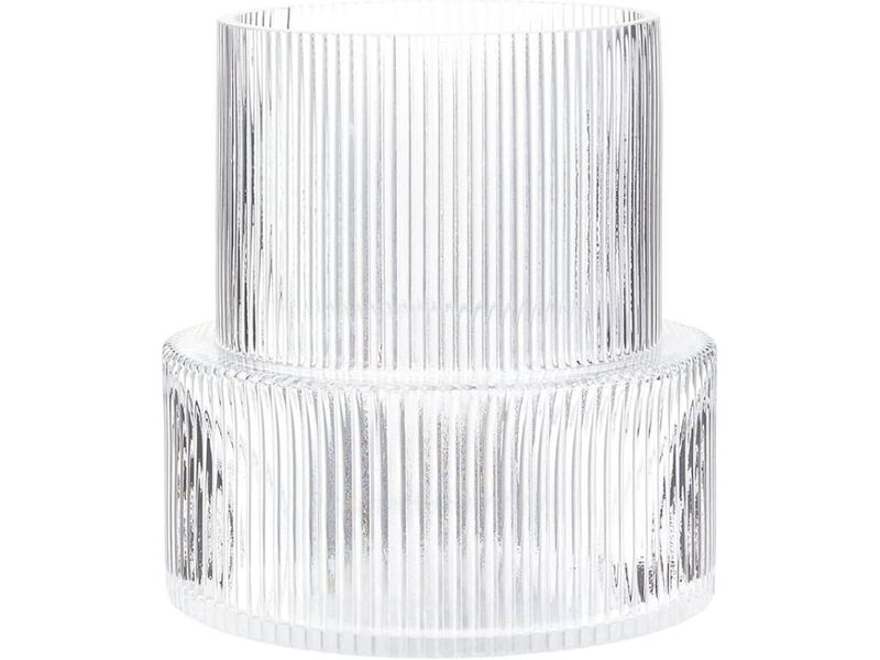 7.5" Ribbed Clear Glass Vase &ndash; Fluted Modern Centerpiece for Wedding & Home D&eacute;cor