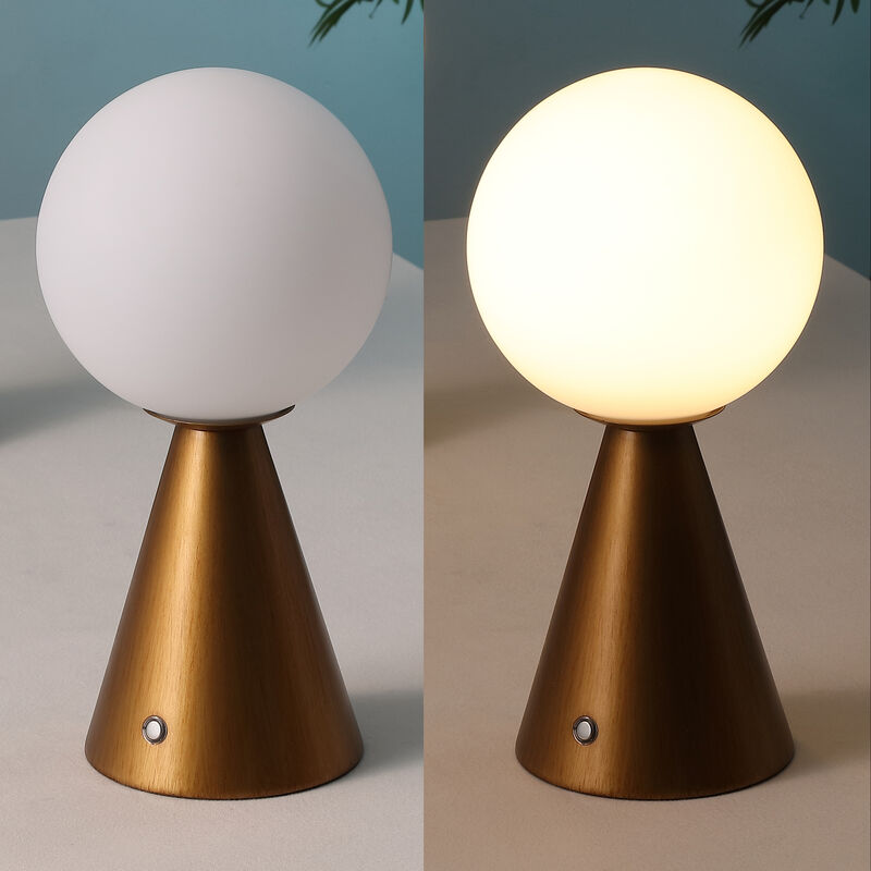 Macie 11.75" Modern Minimalist Globe Rechargeable/Cordless Dimmable Integrated LED Table Lamp with Touch Sensor