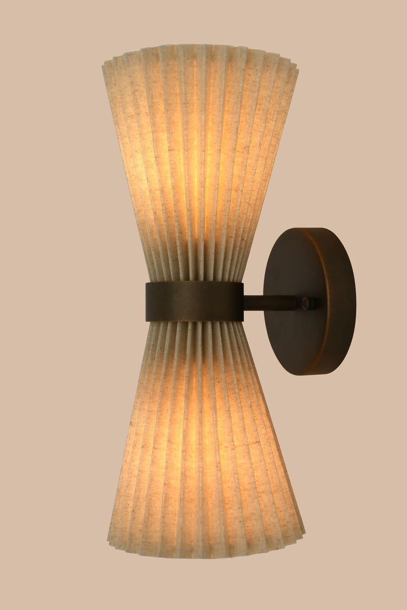 Beacon Lighting Amore 2-Light Wall Sconce with Linen Shades Modern Wall Lighting Fixture image number 5