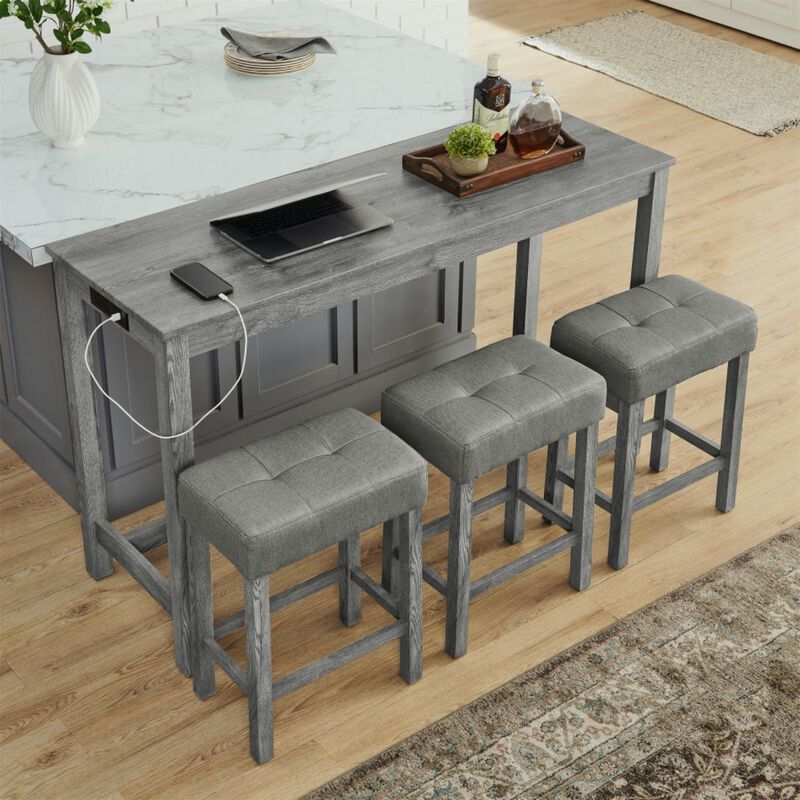 Peldze 4‑Piece Industrial Bar Table Set image number 8