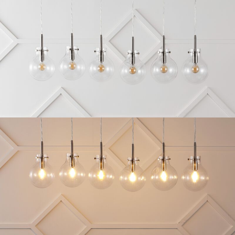 Harlow 6-Light Modern Contemporary Round Glass/Iron LED Linear Pendant