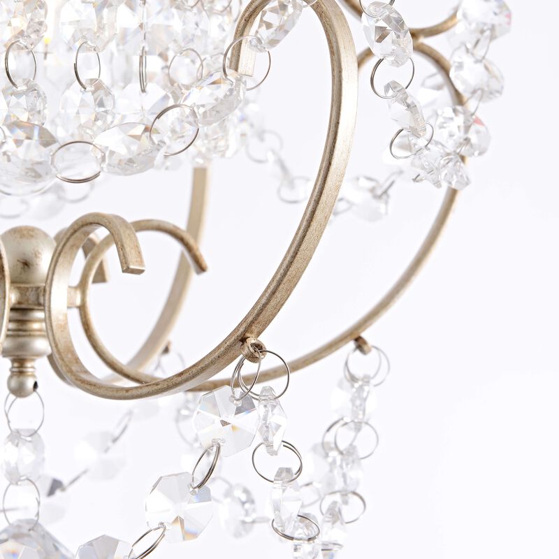 Eleanor Glam 1 Light Brushed Champagne Silver Mini Crystal Chandelier image number 5