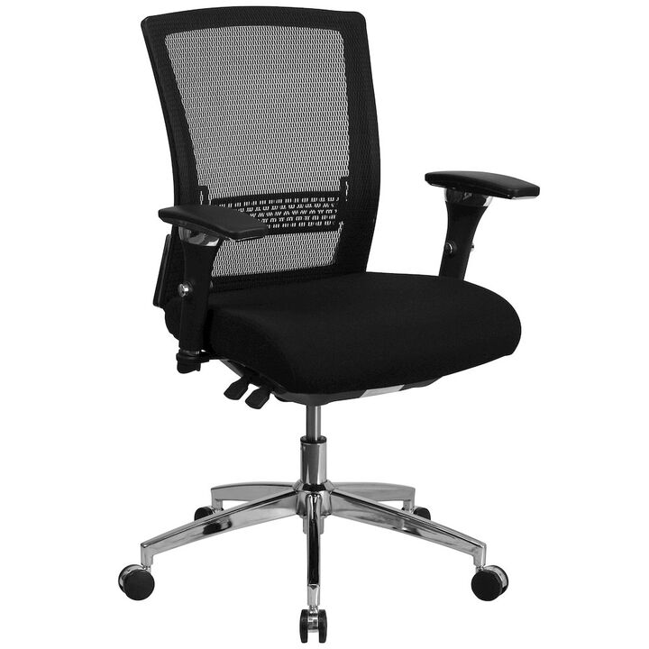 HERCULES Series 24/7 Intensive Use 300 lb. Rated Black Mesh Multifunction Ergonomic Office Chair with Seat Slider