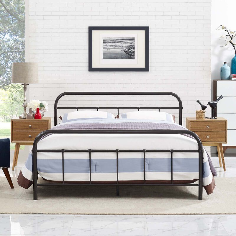 Modway Furniture  36.5 x 84.5 in. Maisie Queen Stainless Steel Bed Frame image number 1
