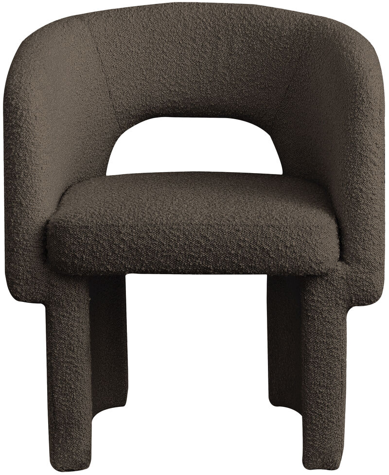 Meridian Furniture Emmet Brown Boucle Fabric Dining Chair / Accent Chair image number 3
