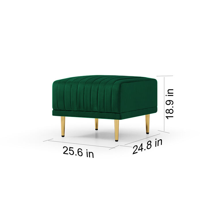 Ottoman Bench for big sofas or Living room Sofas Green Velvet