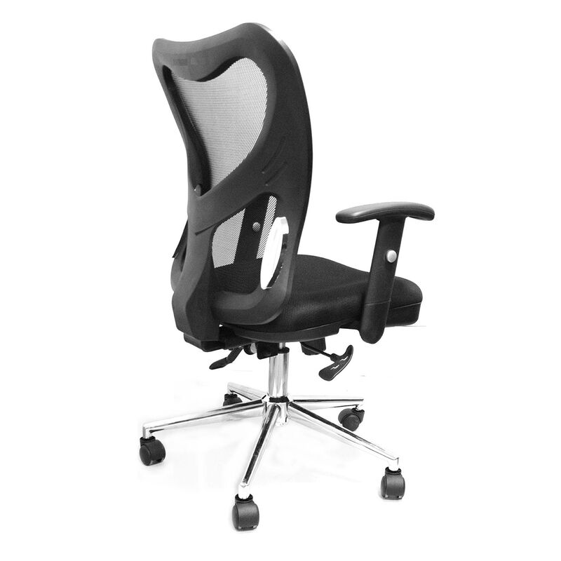 Streamdale High Back Mesh Office Chair With Chrome Base, Black