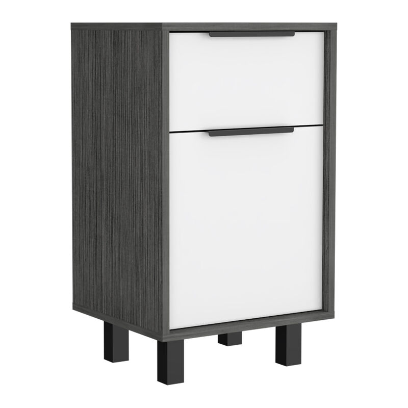 HomeRoots 28" Gray Wood One Drawer Nightstand image number 0