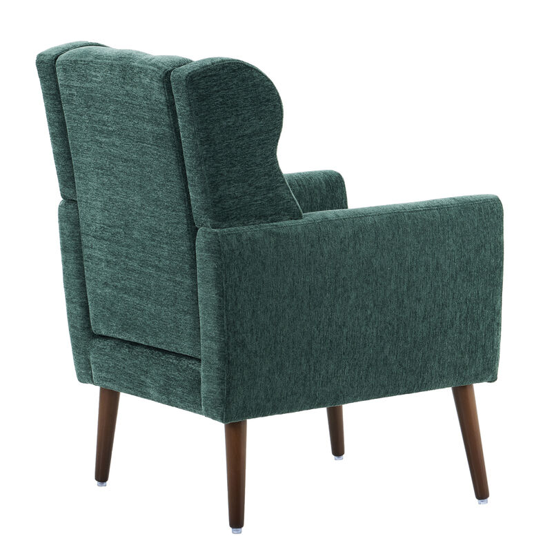 Streamdale Mid Century Modern Armchair in Blackish Green Chenille Fabric image number 7