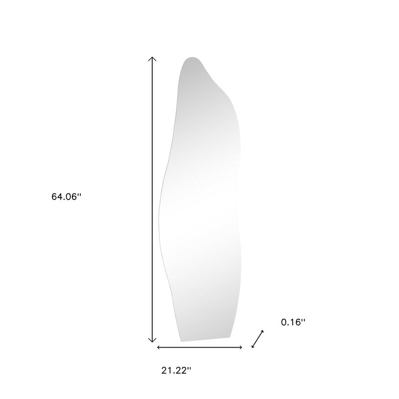 HomeRoots 64" Clear Abstract Frameless Accent Mirror image number 4