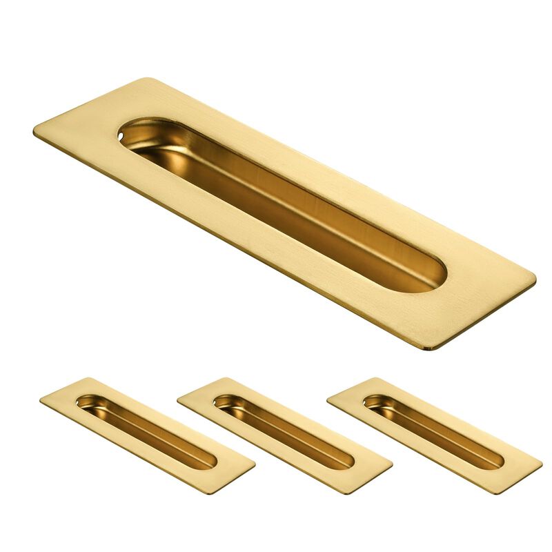 HOMOTEK 7 in Flush Pull Sliding Closet Door Handles 4 Pack Recessed Rectangular Big Handles Bypass Door Handles, Large Size Stai