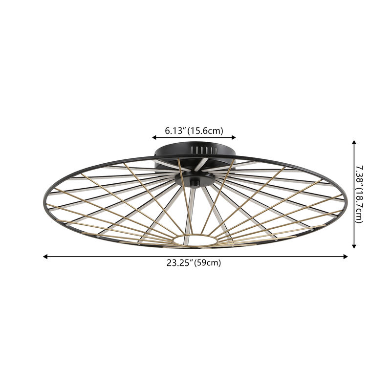 Anders Contemporary Scandinavian Dimmable Stripe UFO Integrated LED Flush Mount