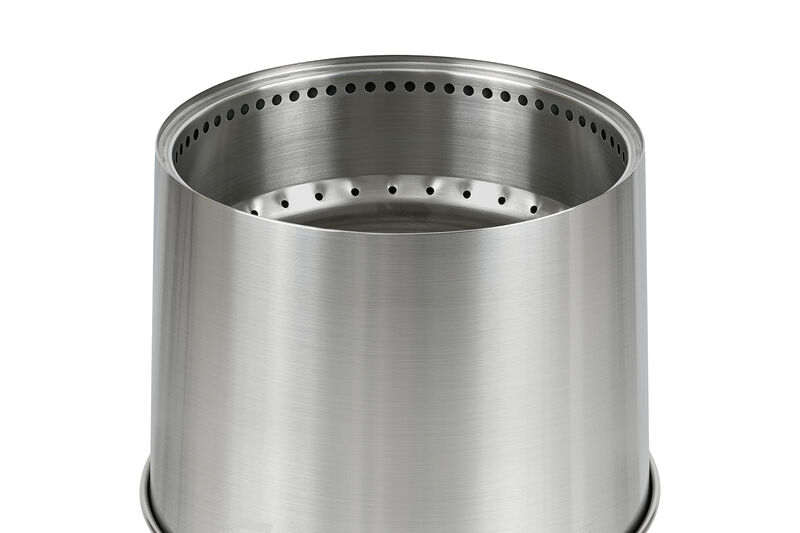 EchoSmile 5.9 in. Brushed Silver Stainless Steel Wood Outdoor Portable Tabletop Fire Pit