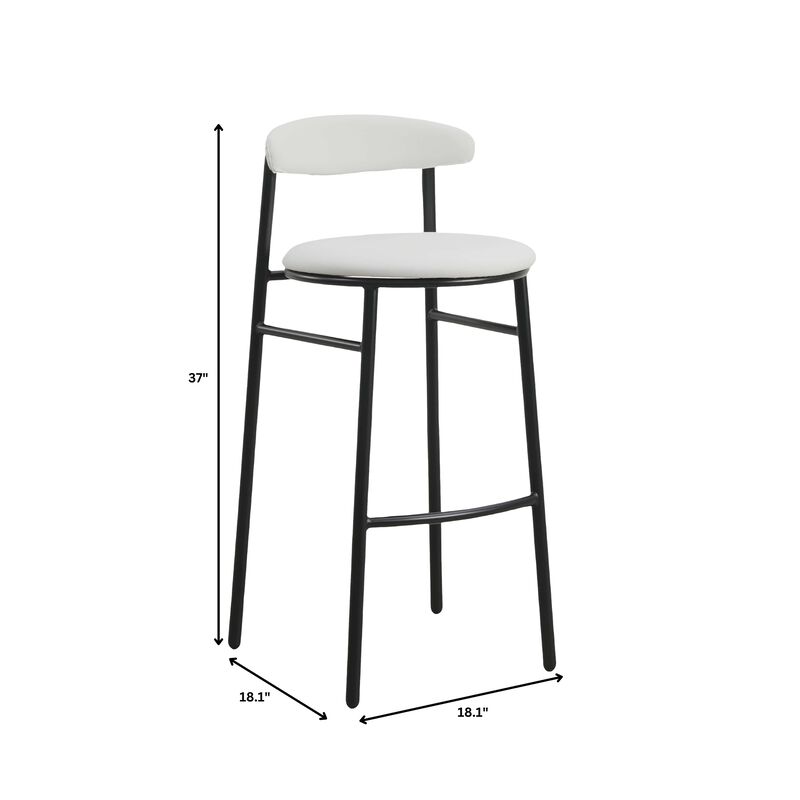 LeisureMod Lume Collection Modern Bar Stool