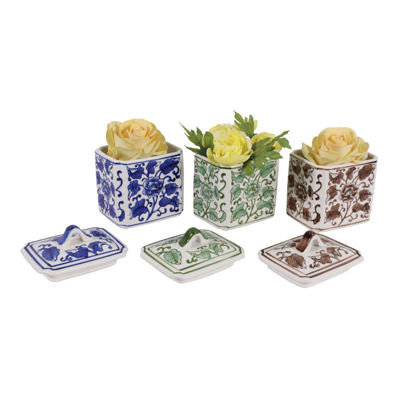 Set/3 Chinoiserie Jars, 6" image number 1
