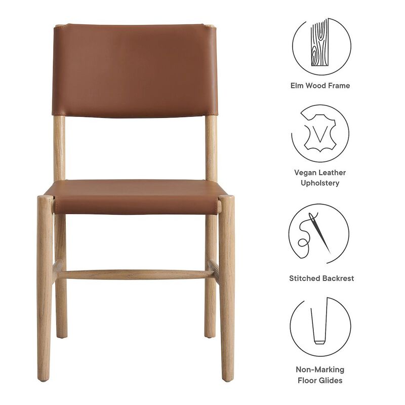 Dover Wood Vegan Leather Dining Side Chairs Set of 2 image number 1