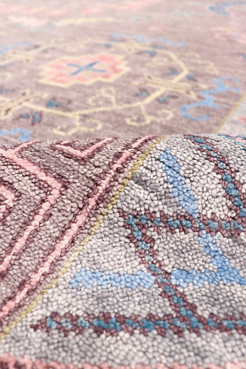Pasargad Home Khotan Hand-Knotted Grey Wool Area Rug-10' 1'' X 14' 0'' image number 3