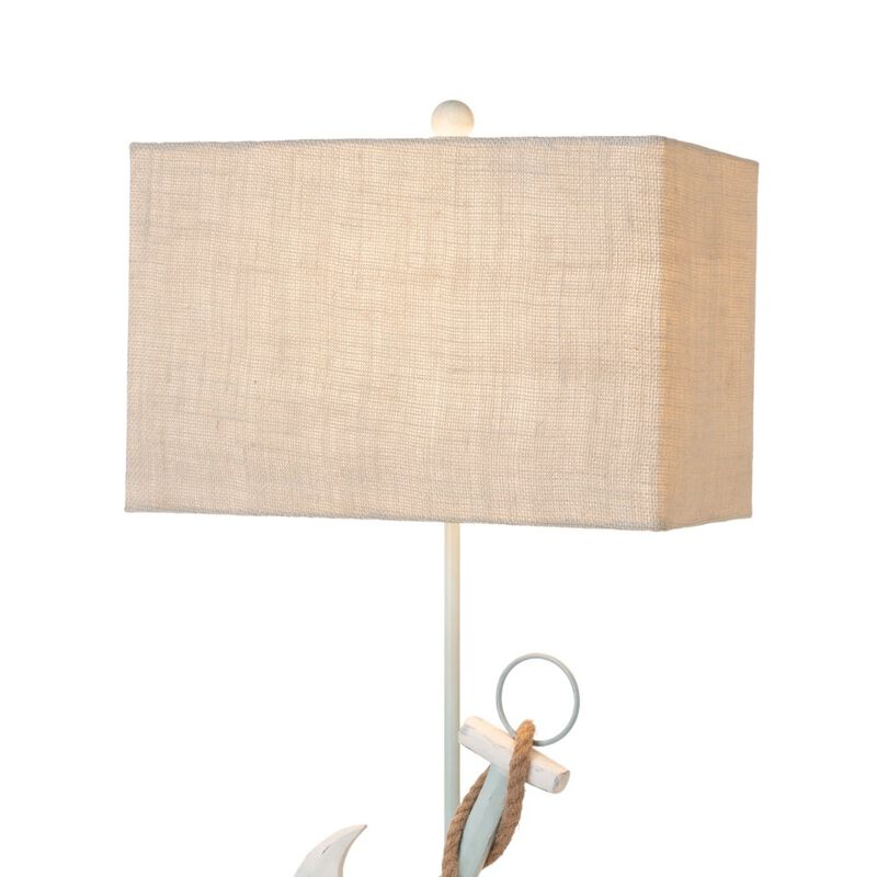 Lux Lighting Anchor 28 Distressed Blue Polyresin Coastal Table Lamp, (Set of 2)