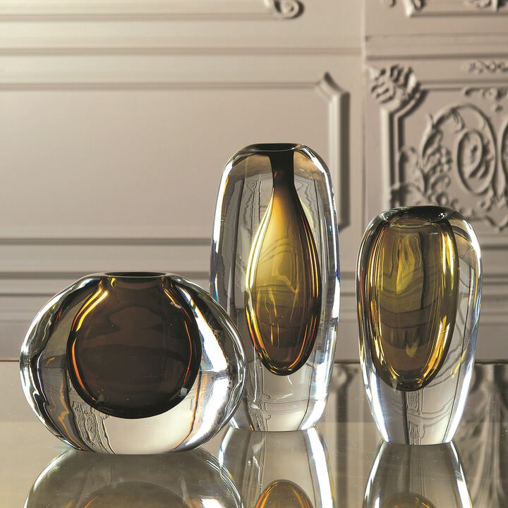 Offset Small Green Vase