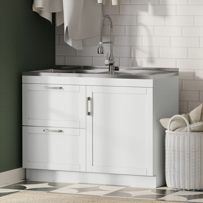 Hennessy All-In-One 46-inch Laundry Utility Sink and Cabinet