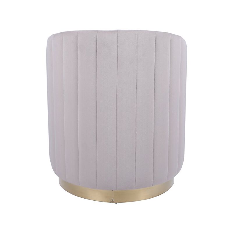 Two-Toned Ottoman with Storage or Vanity Stool, Taupe