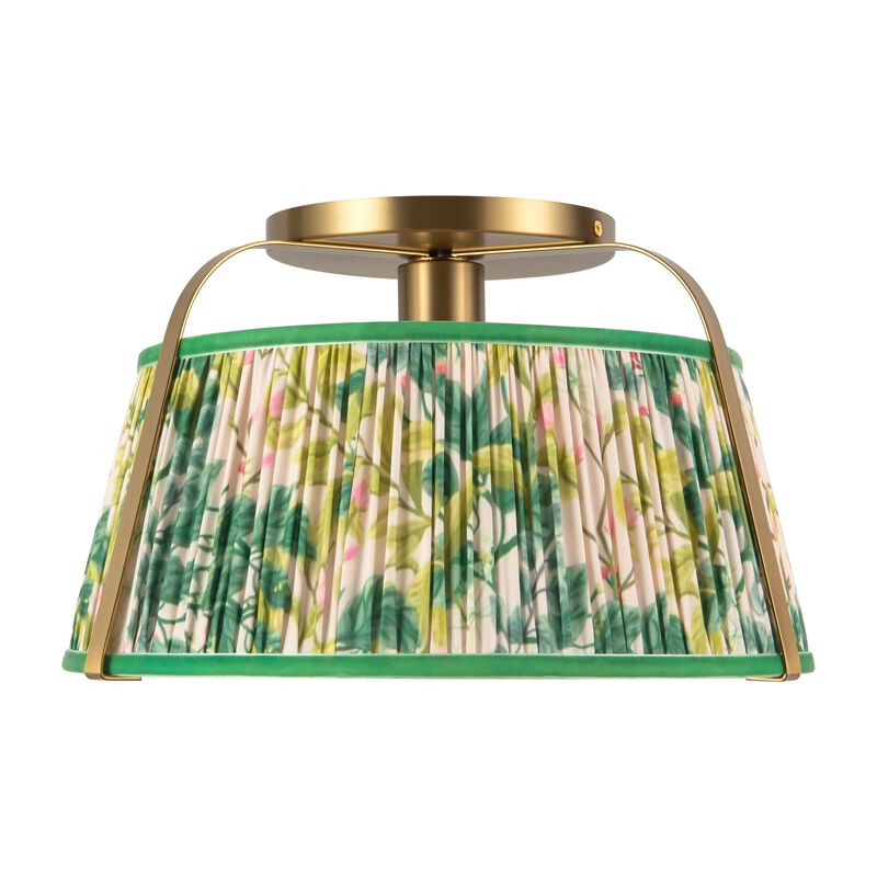 Scout 13 in Semi Flush Mount with Patterned Pleated Shade image number 1