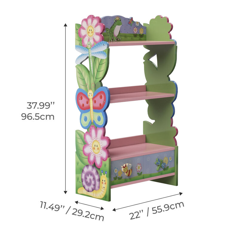 Magic Garden Kids 3-Tier Bookshelf & Drawer, Multi image number 6